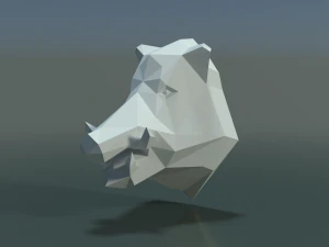 boar head low poly 3D Print Model