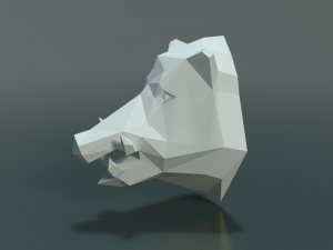 boar head low poly 3D Print Model