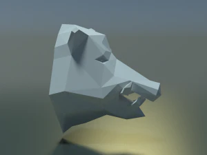 boar head low poly 3D Print Model