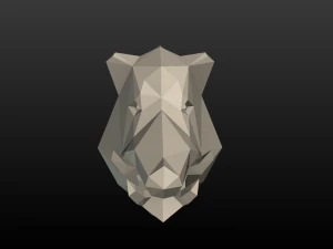 boar head low poly 3D Print Model