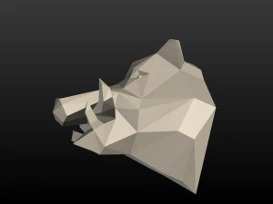 boar head low poly 3D Print Model