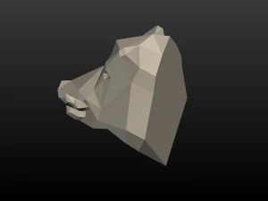 boar head low poly 3D Print Model