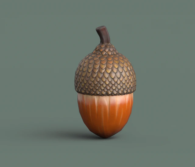 Acorn low poly 3D Model .c4d .max .obj .3ds .fbx .stl .blend 