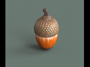 Acorn low poly 3D Model
