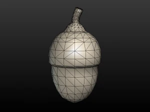 Acorn low poly 3D Model