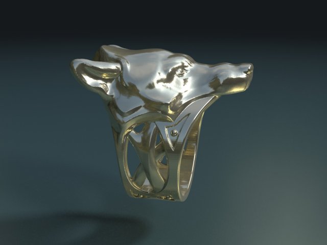 wolf ring 3D 打印模型 .c4d .max .obj .3ds .fbx .stl .blend 