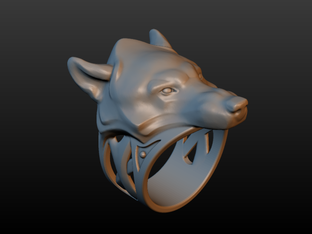 Wolf ring top