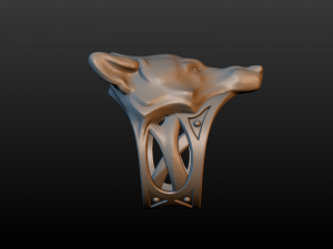 wolf ring 3D 打印模型