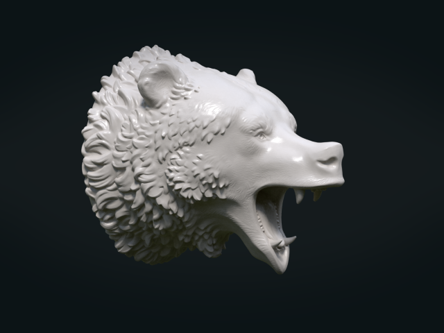 bear head ii 3D Принт Модель .c4d .max .obj .3ds .fbx .stl .blend 