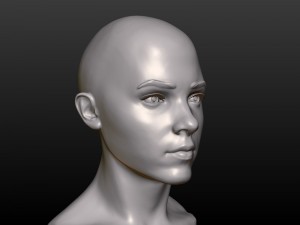 young woman head 3D Print Model