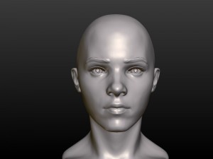 young woman head 3D Print Model