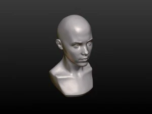 young woman head 3D Print Model