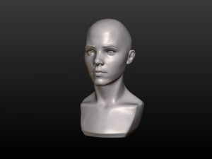 young woman head 3D Print Model