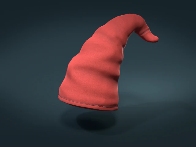 Gnome cap low poly 3D Model .c4d .max .obj .3ds .fbx .stl .blend