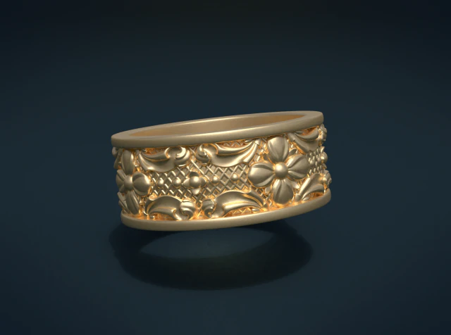 flower ring 3D Print Model .c4d .max .obj .3ds .fbx .stl .blend 