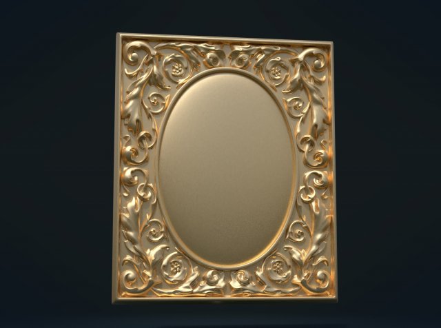 baroque decor panel 3D printmodel .c4d .max .obj .3ds .fbx .stl .blend 