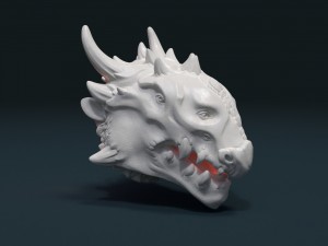 demon dragon head 3D Print Model