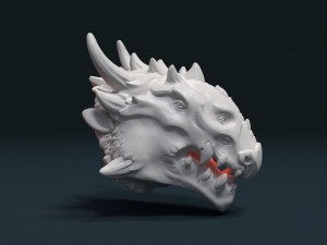 demon dragon head 3D 프린트 모델