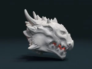 cabe&ccedil;a de drag&atilde;o dem&ocirc;nio Modelo de Impressão 3D