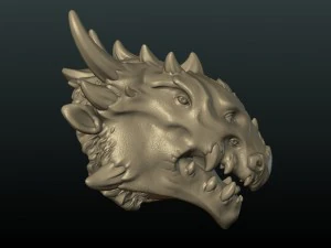 cabe&ccedil;a de drag&atilde;o dem&ocirc;nio Modelo de Impressão 3D