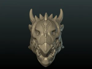 cabe&ccedil;a de drag&atilde;o dem&ocirc;nio Modelo de Impressão 3D