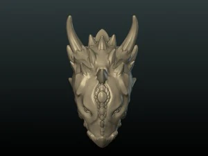 cabe&ccedil;a de drag&atilde;o dem&ocirc;nio Modelo de Impressão 3D