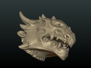 demon dragon head 3D 프린트 모델