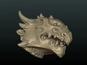cabe&ccedil;a de drag&atilde;o dem&ocirc;nio Modelo de Impressão 3D