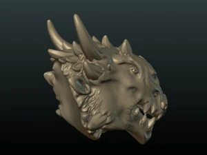 cabe&ccedil;a de drag&atilde;o dem&ocirc;nio Modelo de Impressão 3D