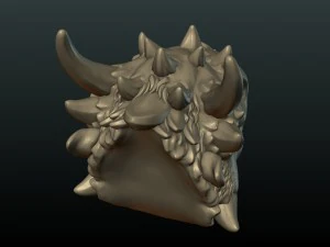 cabe&ccedil;a de drag&atilde;o dem&ocirc;nio Modelo de Impressão 3D
