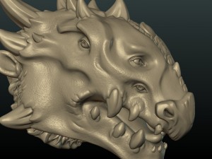 demon dragon head 3D 프린트 모델