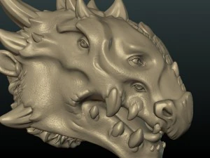 cabe&ccedil;a de drag&atilde;o dem&ocirc;nio Modelo de Impressão 3D