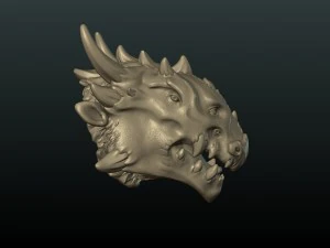 cabe&ccedil;a de drag&atilde;o dem&ocirc;nio Modelo de Impressão 3D