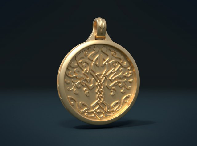 tree pendant 3Dプリントモデル .c4d .max .obj .3ds .fbx .stl .blend 