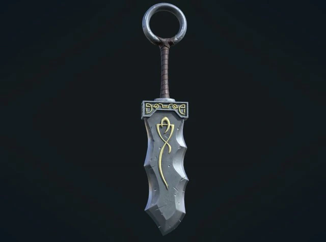fantasy sword pbr 3D Model .c4d .max .obj .3ds .fbx .stl .blend 