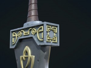fantasy sword pbr Modelo 3D