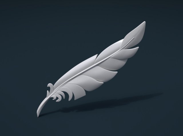 printable feather 3D प्रिंट मॉडल .c4d .max .obj .3ds .fbx .stl .blend 