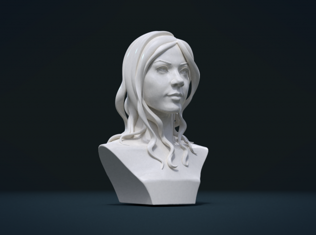 woman head and hairstyle 3D प्रिंट मॉडल .c4d .max .obj .3ds .fbx .stl .blend 