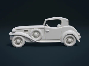 retro car relief 3D Print Model