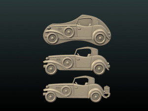 retro car relief Modèles 3D en vedette