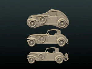 retro car relief 3D Print Model