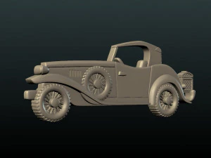 retro car relief 3D Print Model