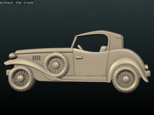 retro car relief 3D Print Model