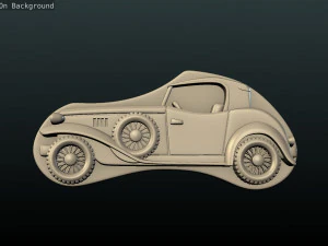 retro car relief 3D Print Model