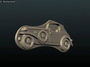retro car relief 3D Print Model