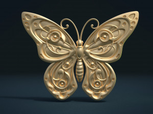 butterfly relief 3D Print Model