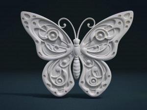 butterfly relief 3D Print Model