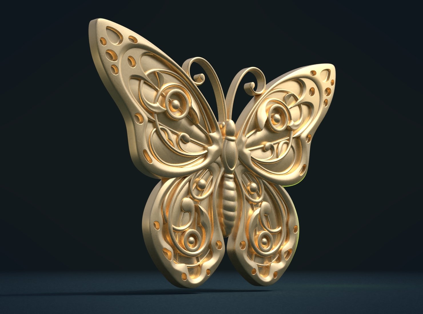 Butterfly Relief 3D Model in Signs and Logos 3DExport