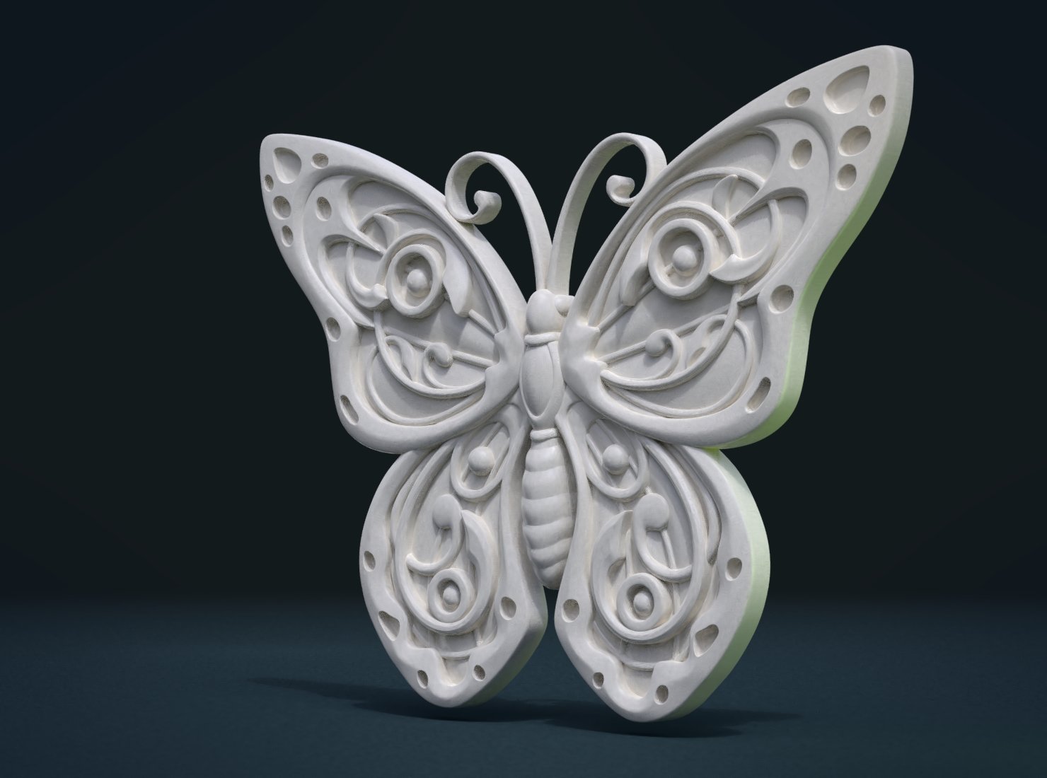 Butterfly Relief 3D Model in Signs and Logos 3DExport