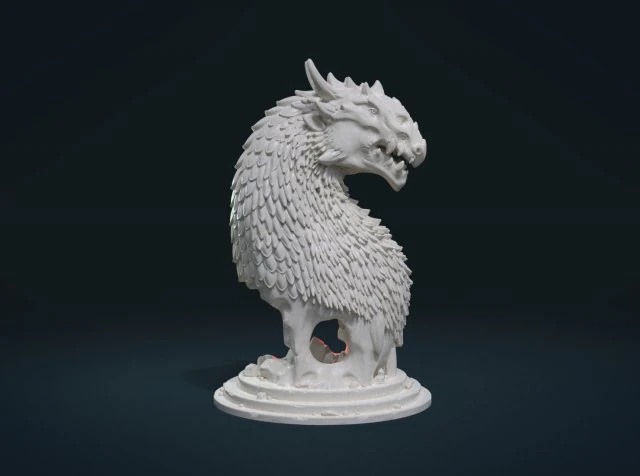 dragon bust 3D Print Model .c4d .max .obj .3ds .fbx .stl .blend 